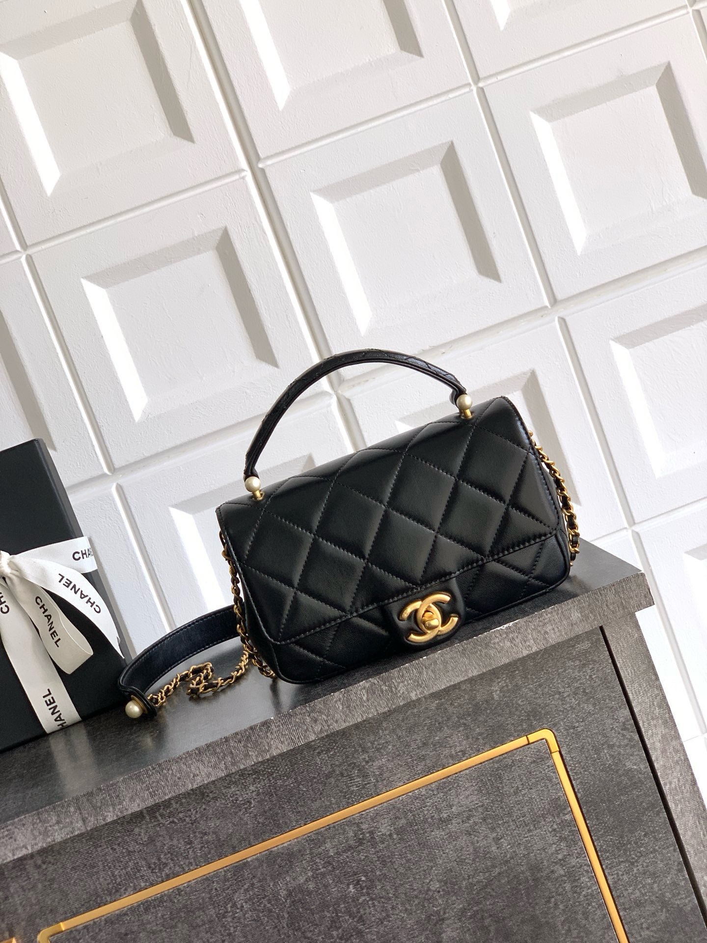 Ch@nel Pearl Flap Bag-19*20*7CM
