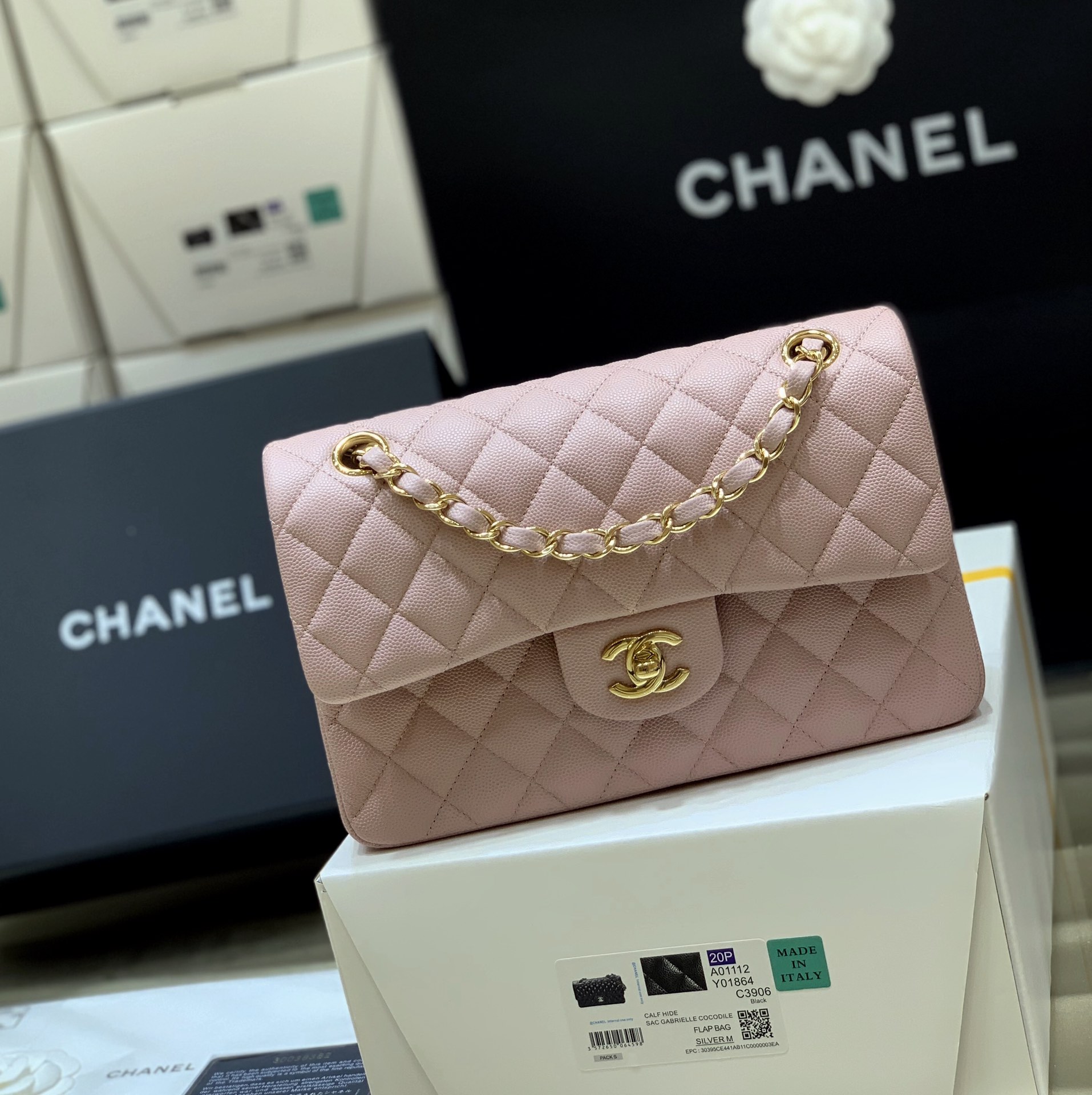 Ch@nel Flap Bag-Caviar-23CM