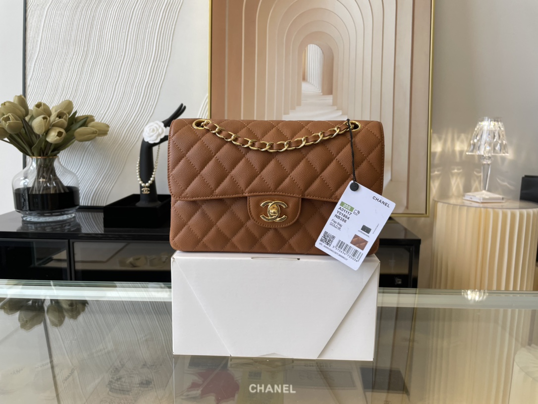 Ch@nel Flap Bag-Caviar-23CM