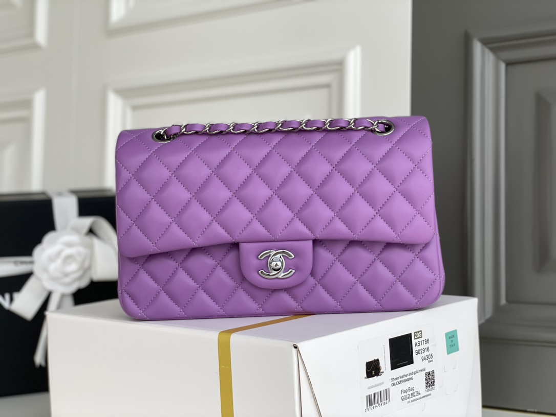 Ch@nel Flap Bag-Lambskin Leather-25CM