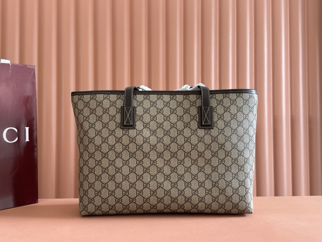 Gvc*1 GG Svp*me Monogram Medium Zippered Shopping Tote-38*28*11CM