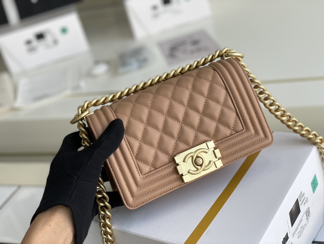Ch@nel Boy Bag-Gravy-20CM