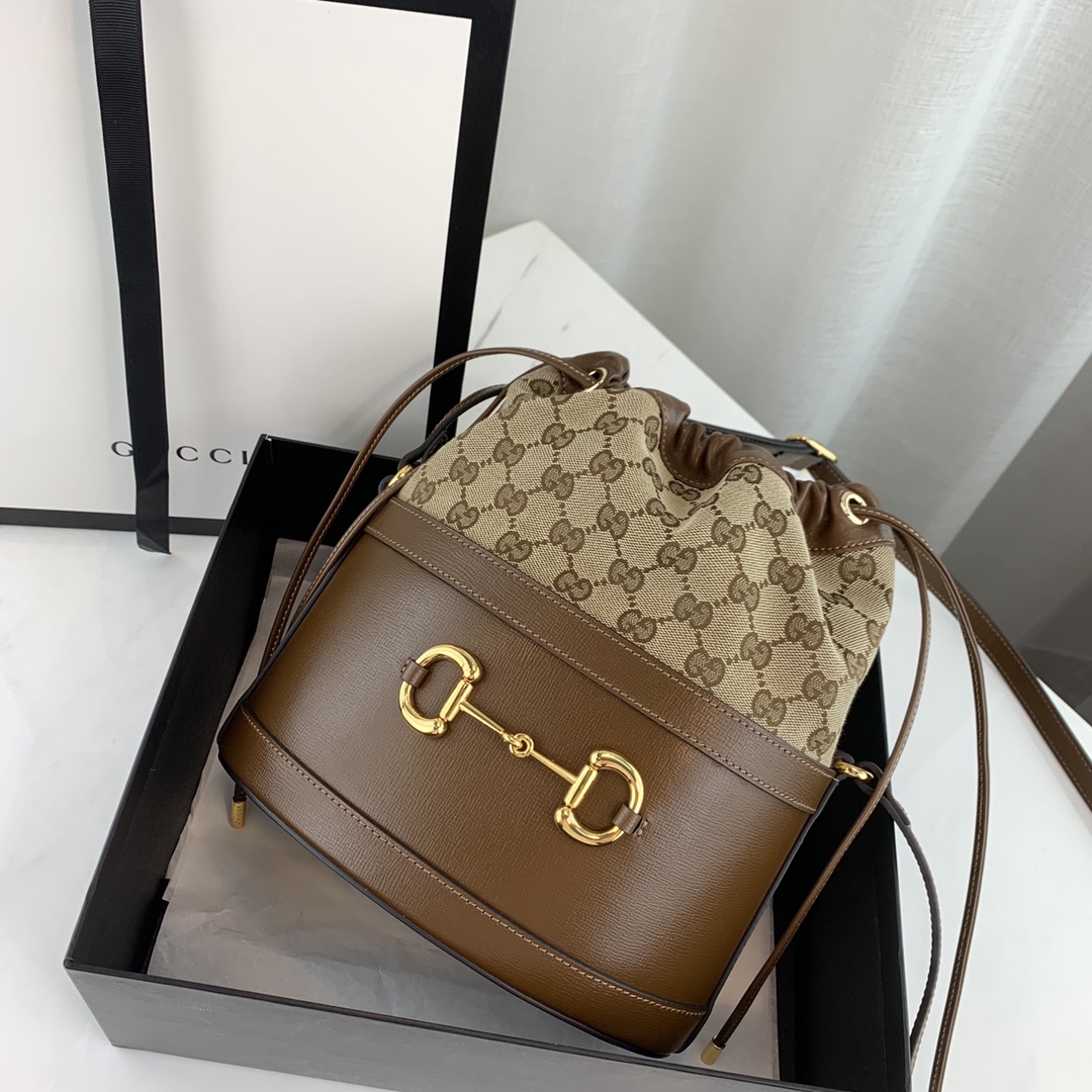 G*u*i 1955 horsebit bucket bag-22*25*12cm