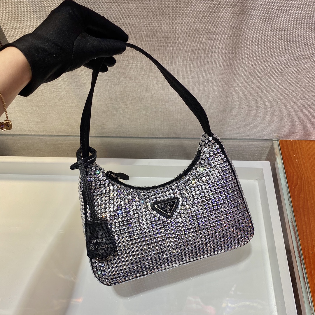 Pra*a nylon 1ne515 hobo bag-23*14*5cm