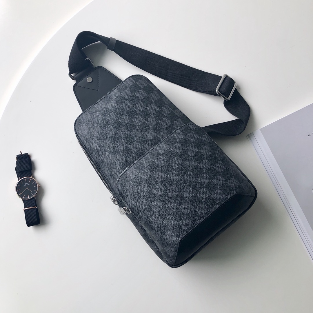 l0*is V*t0n damier graphite avenue bag-20 *31 *10cm
