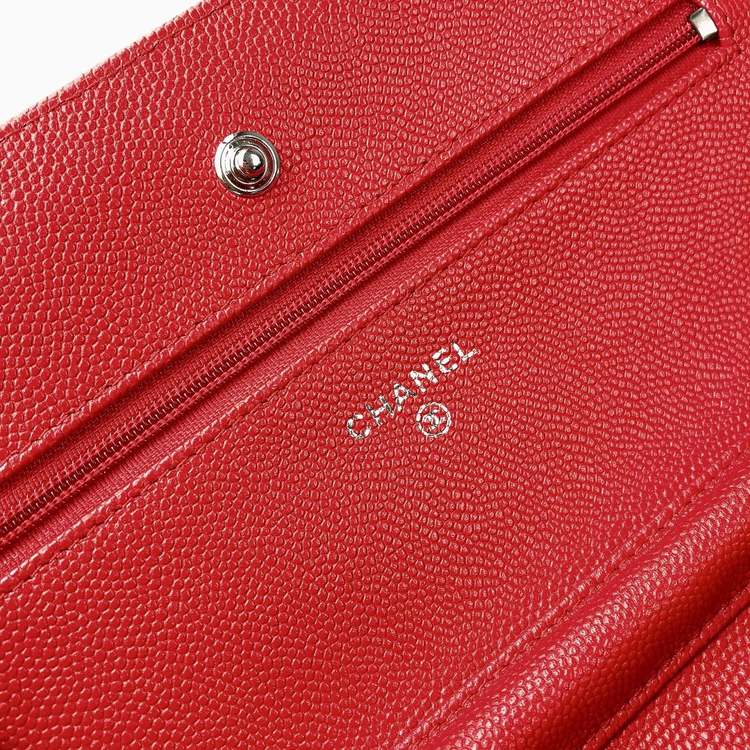 Ch@nel Wallet On Chain-Silver Hardware-19*12*3.5CM