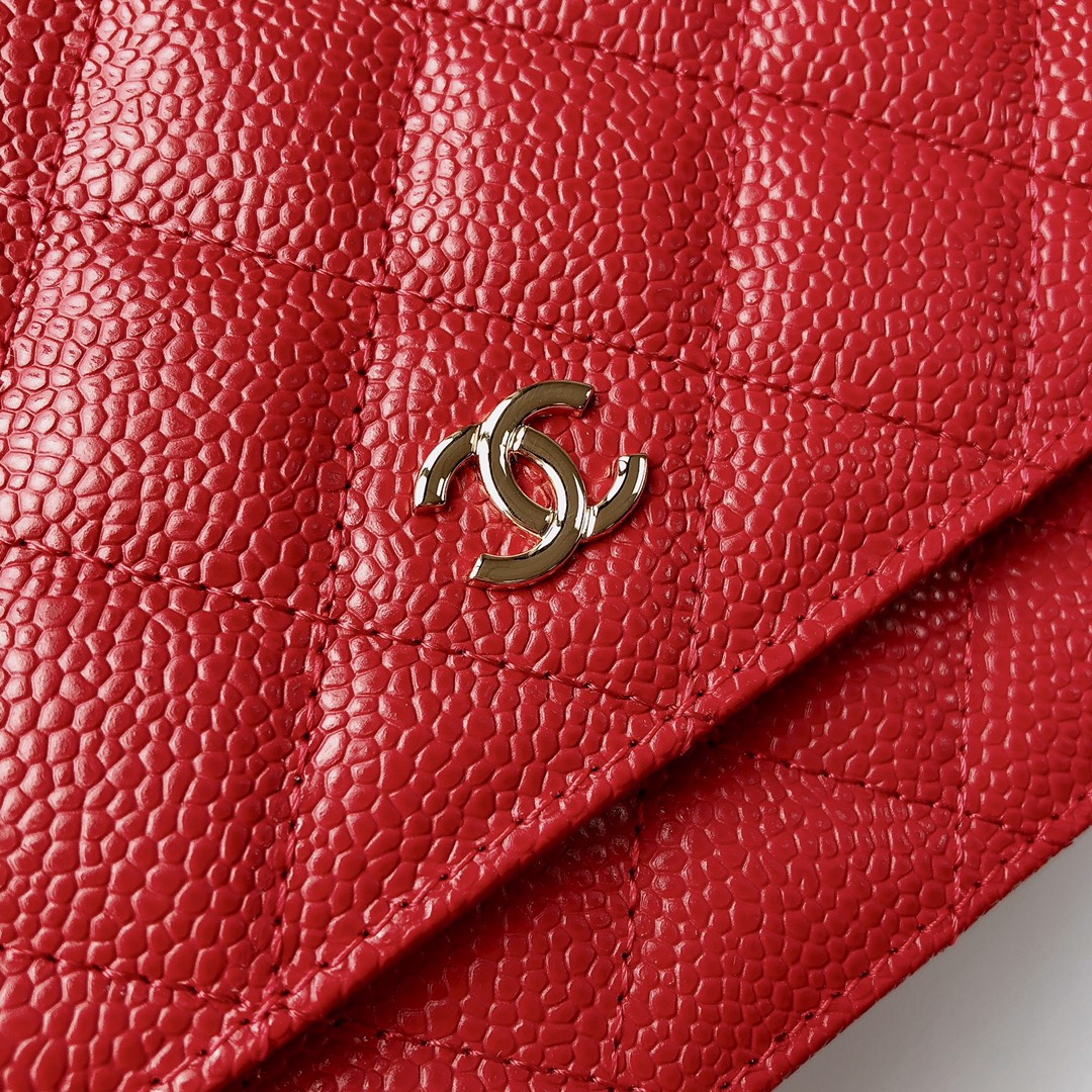 Ch@nel Wallet On Chain-Silver Hardware-19*12*3.5CM