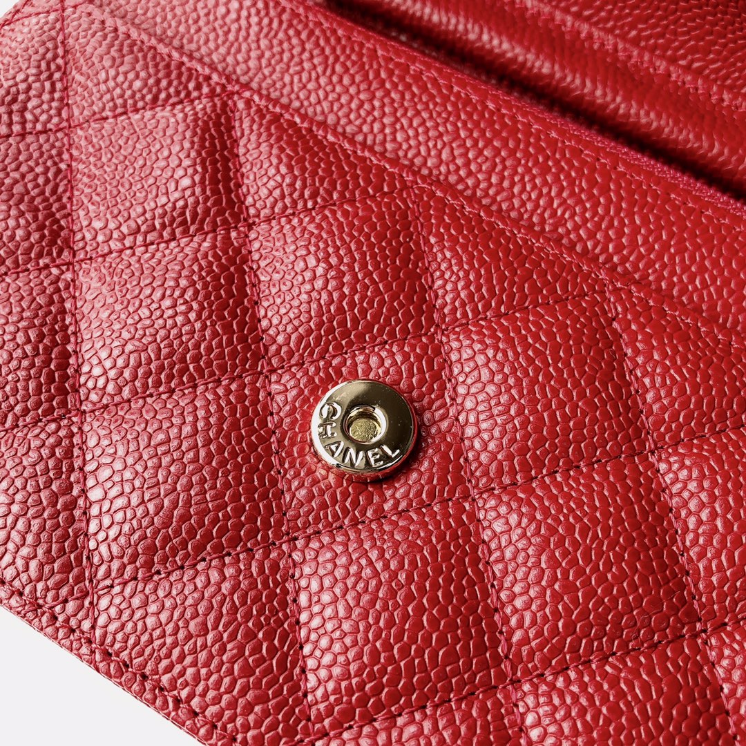 Ch@nel Wallet On Chain-Silver Hardware-19*12*3.5CM