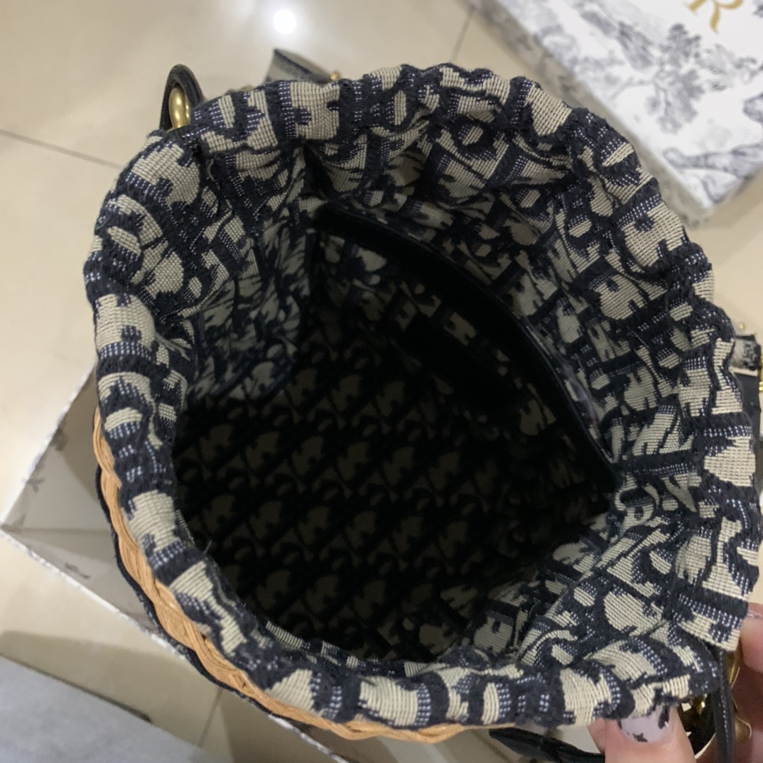 D*or bamboo woven round bag-18*19cm