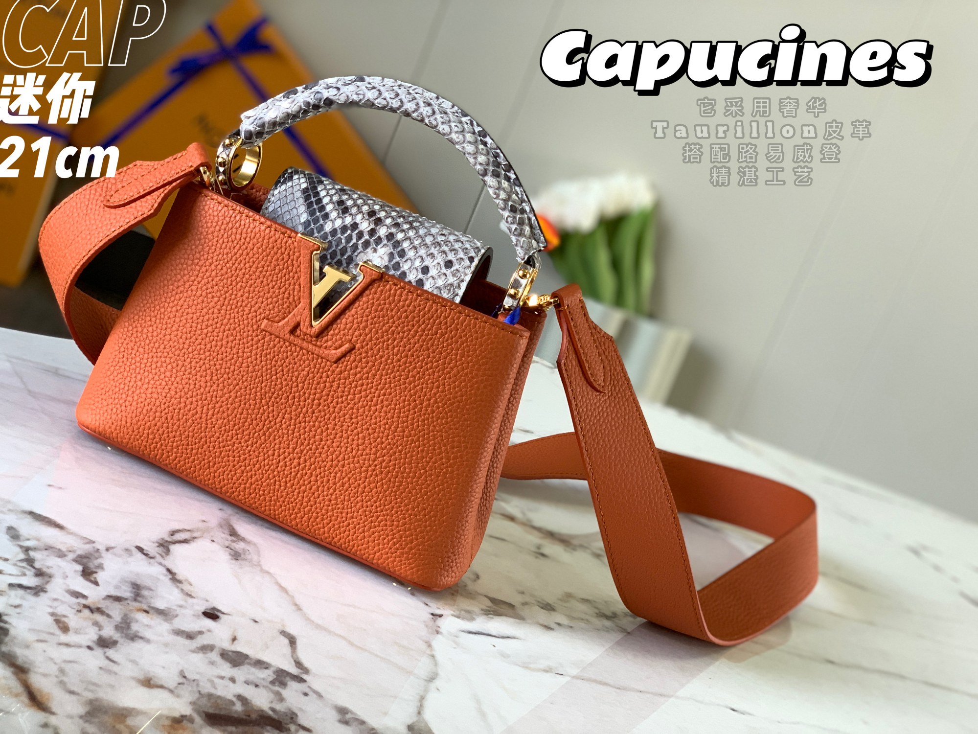 l0*is V*t0n mini capucines handlebag-21*14*8cm
