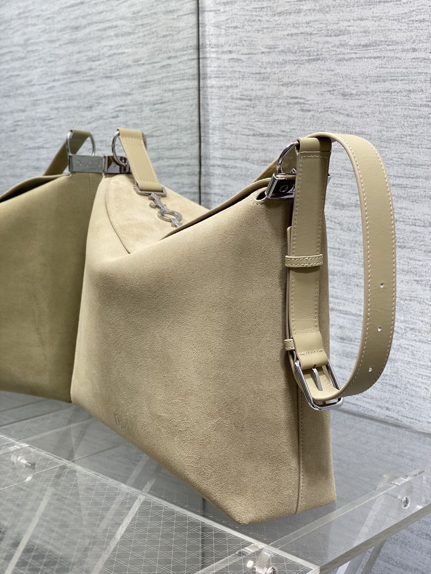 Diro 2026ss Chrustian Hobo Bag(Silver)-28*24*8CM/33*27*9CM/39*29*11CM