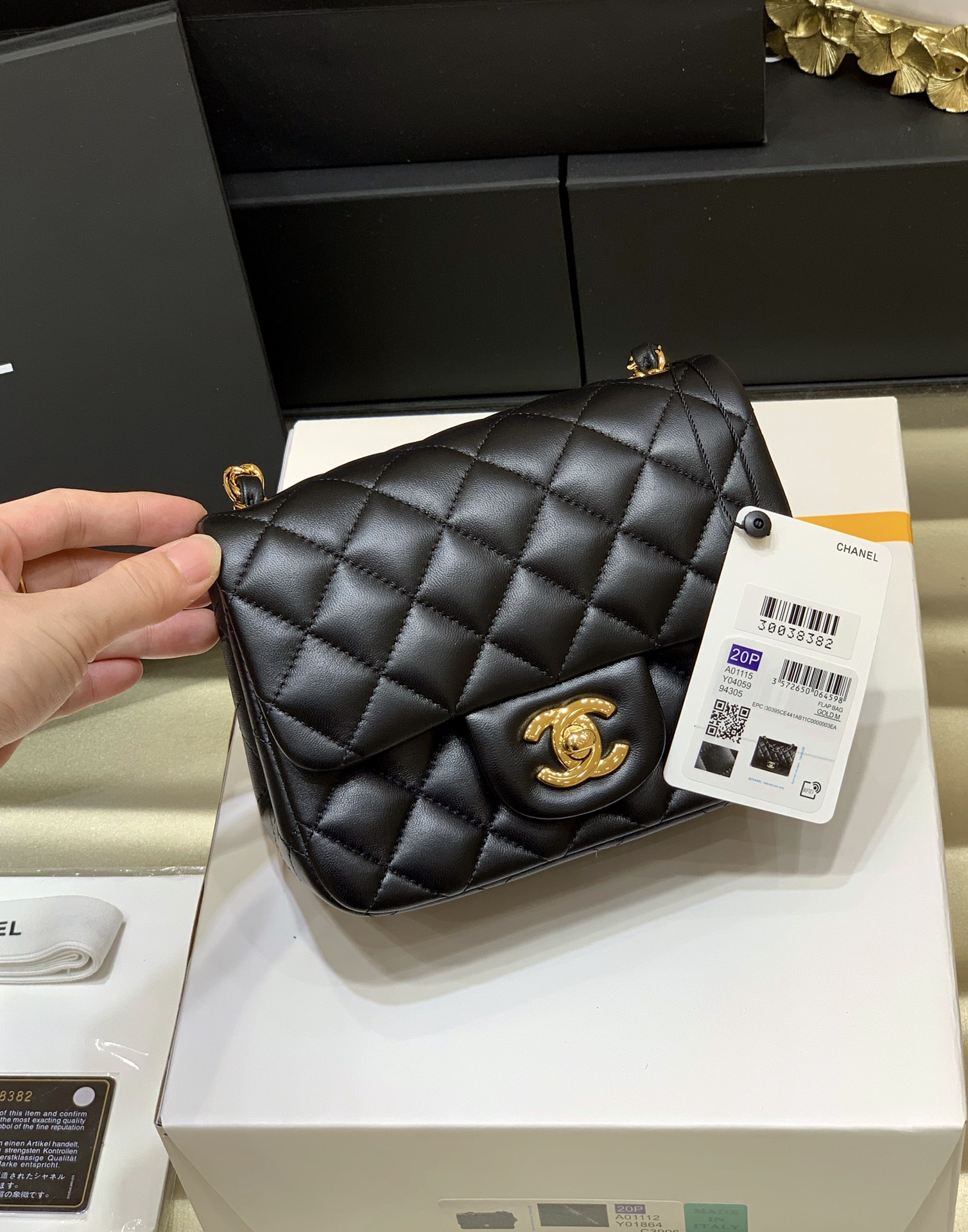 Ch@nel Flap Bag-Lambskin-17CM