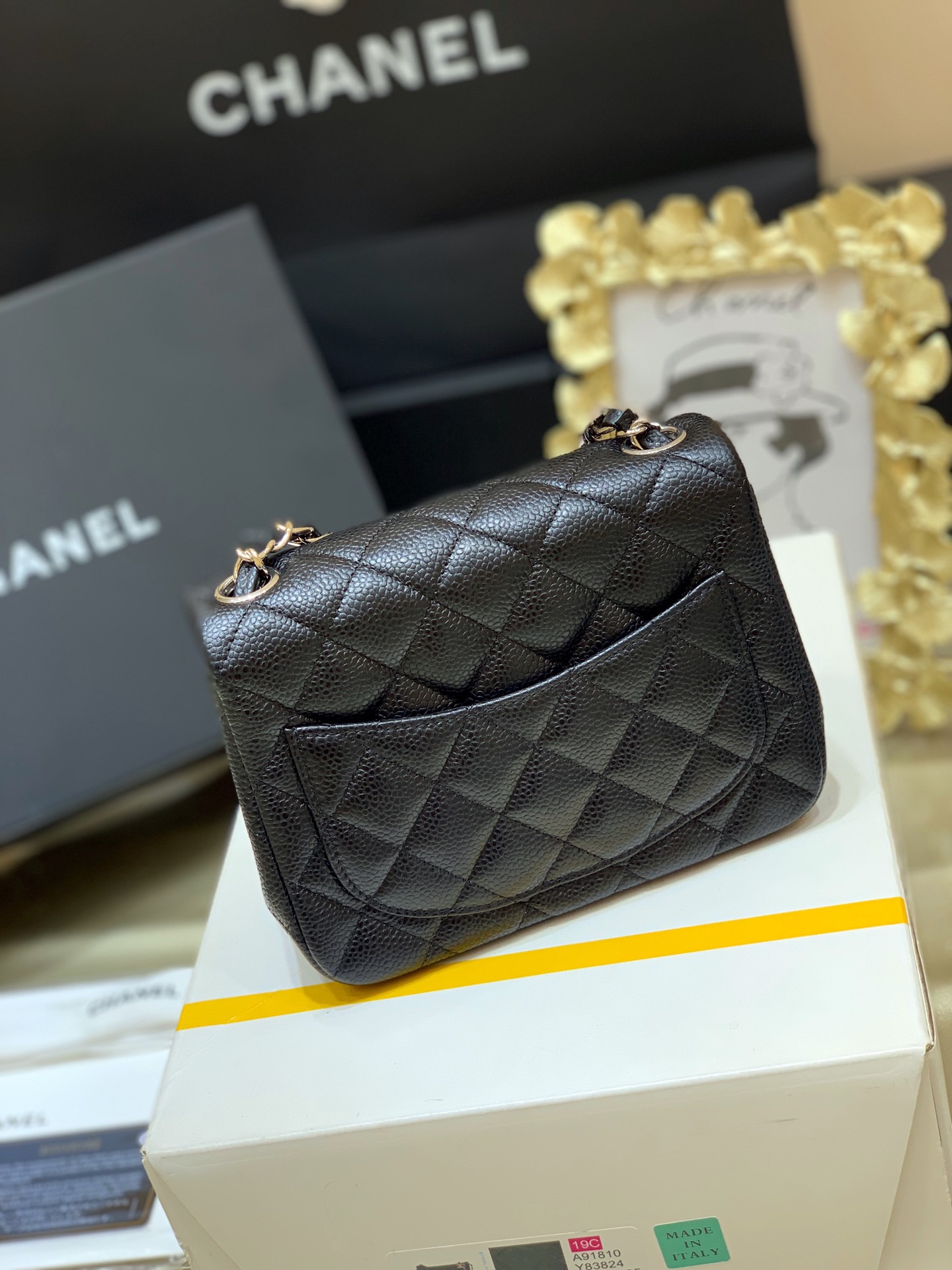 Ch@nel Flap Bag-Caviar-17CM