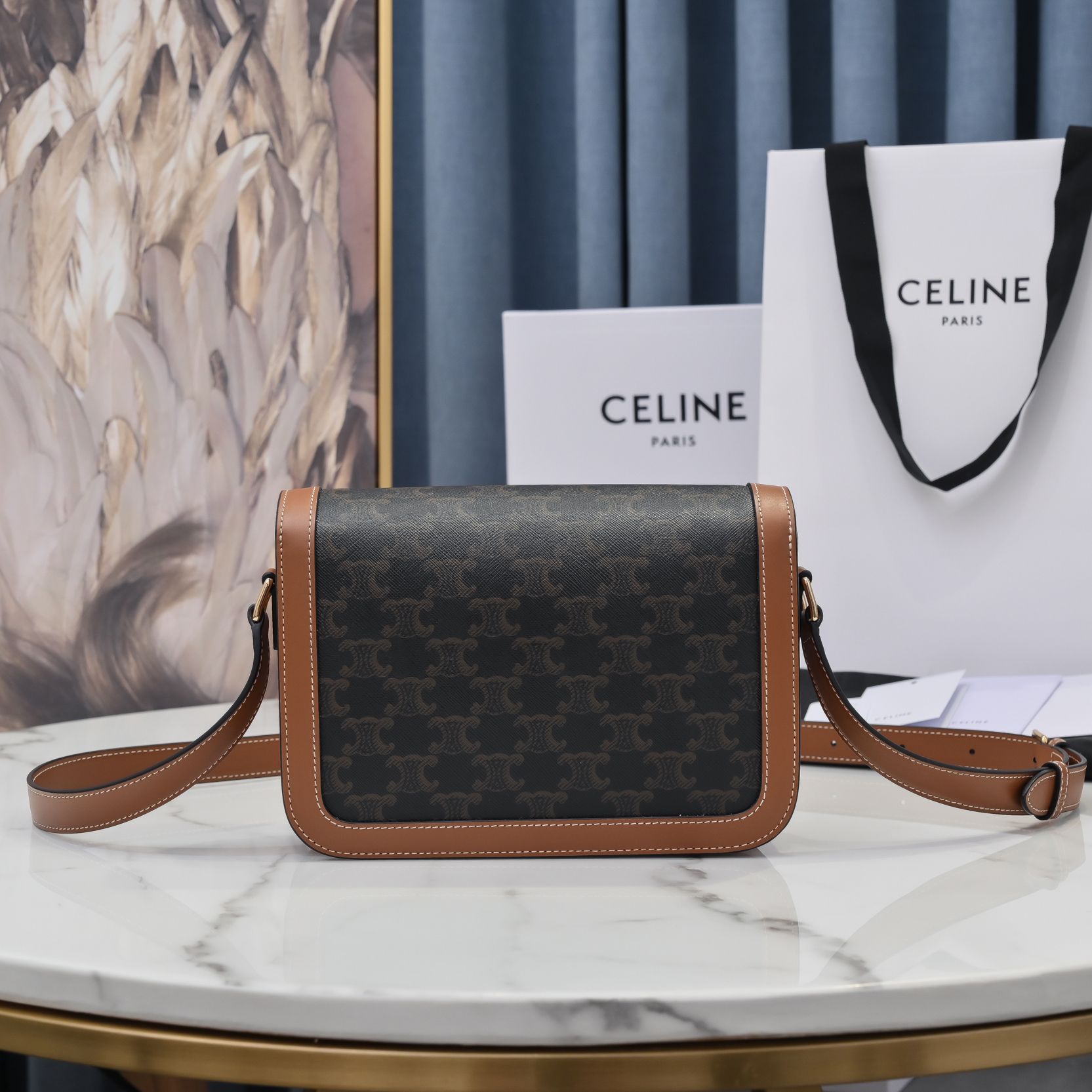 Celin Triomphe Shoulder Bag-22.5x16.5x7.5CM