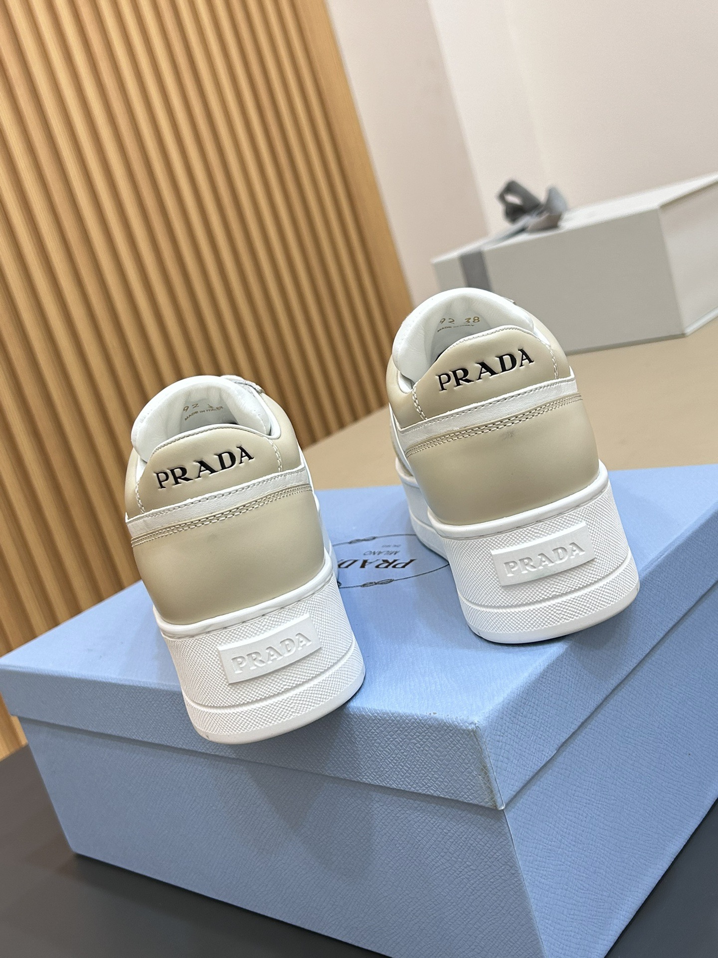 Pra*da Downtown Bold Leather Sneakers (Women)