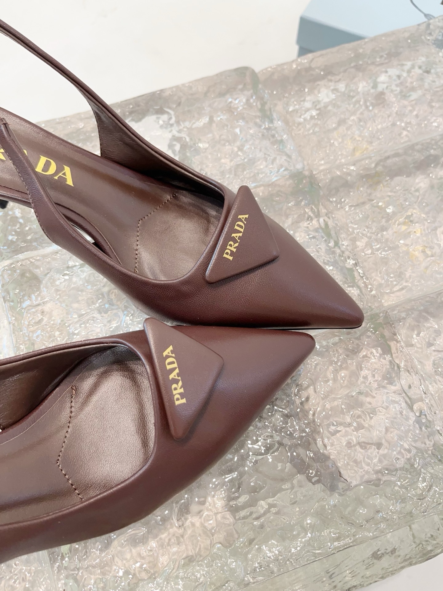 Pra*a Slingback Leather Pumps-5.5CM
