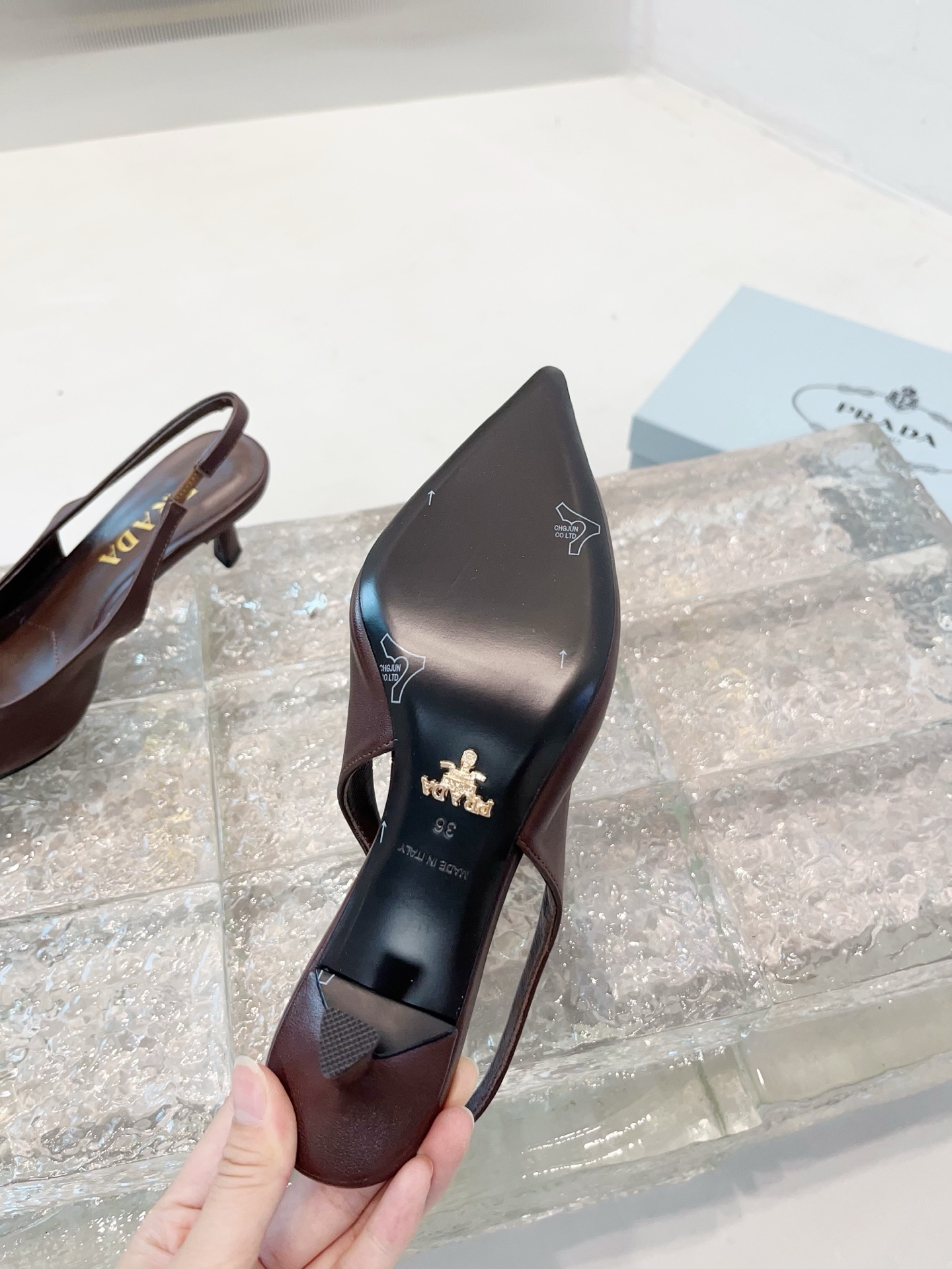 Pra*a Slingback Leather Pumps-5.5CM