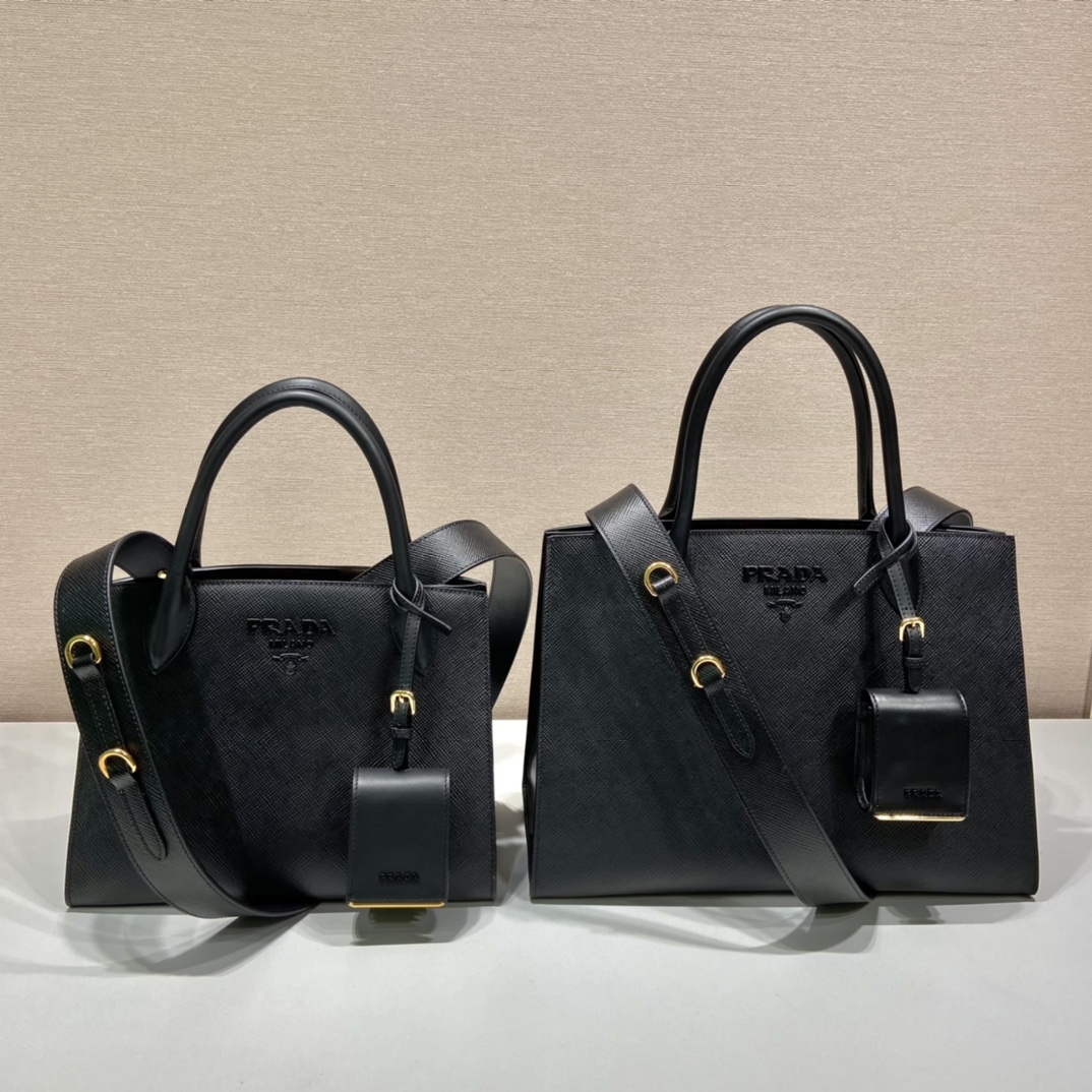 Pra*a 1ba156 tote-26*20*15&33*24*15cm