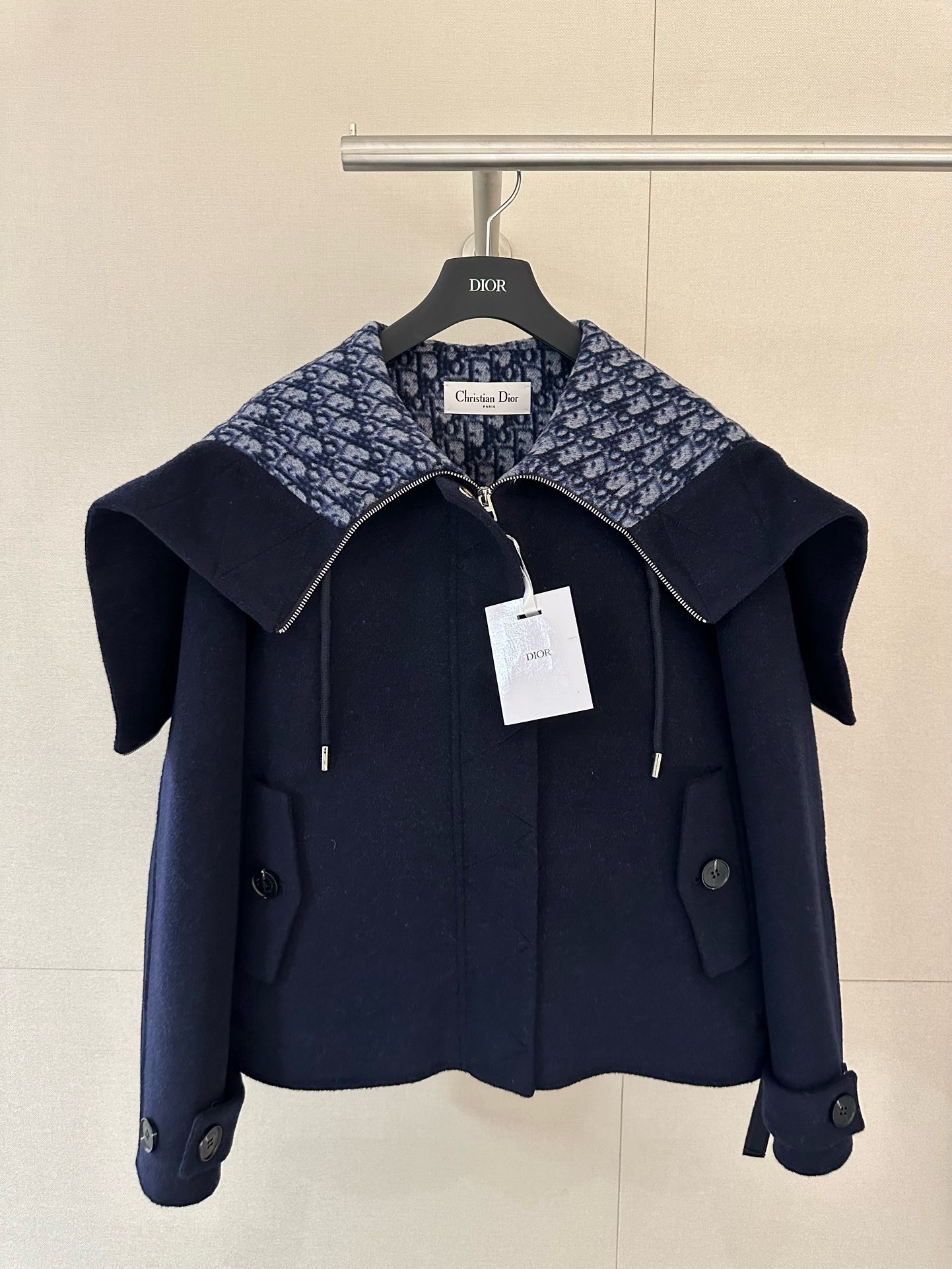Di*r Navy Oblique Wool Jacket