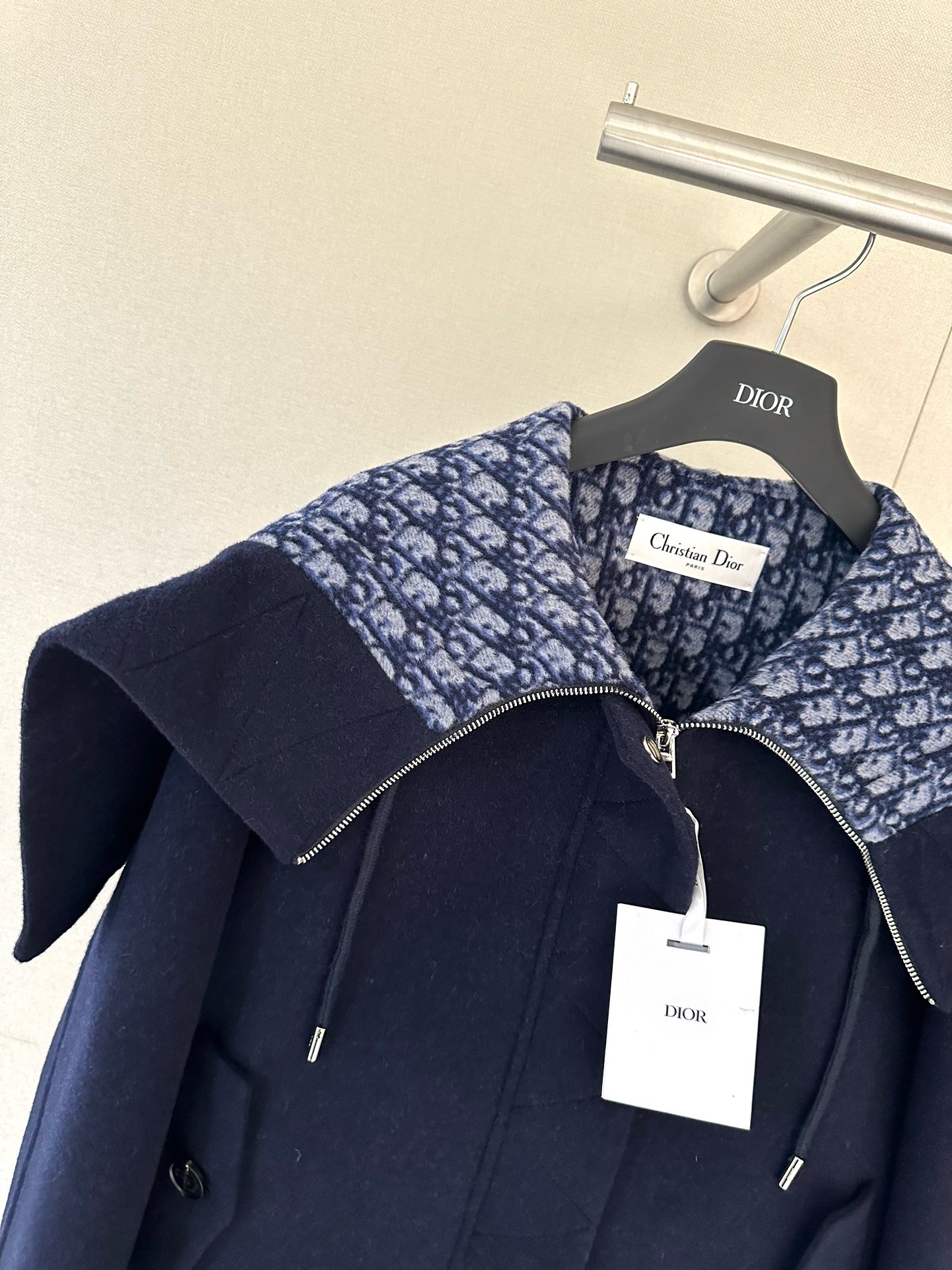Di*r Navy Oblique Wool Jacket