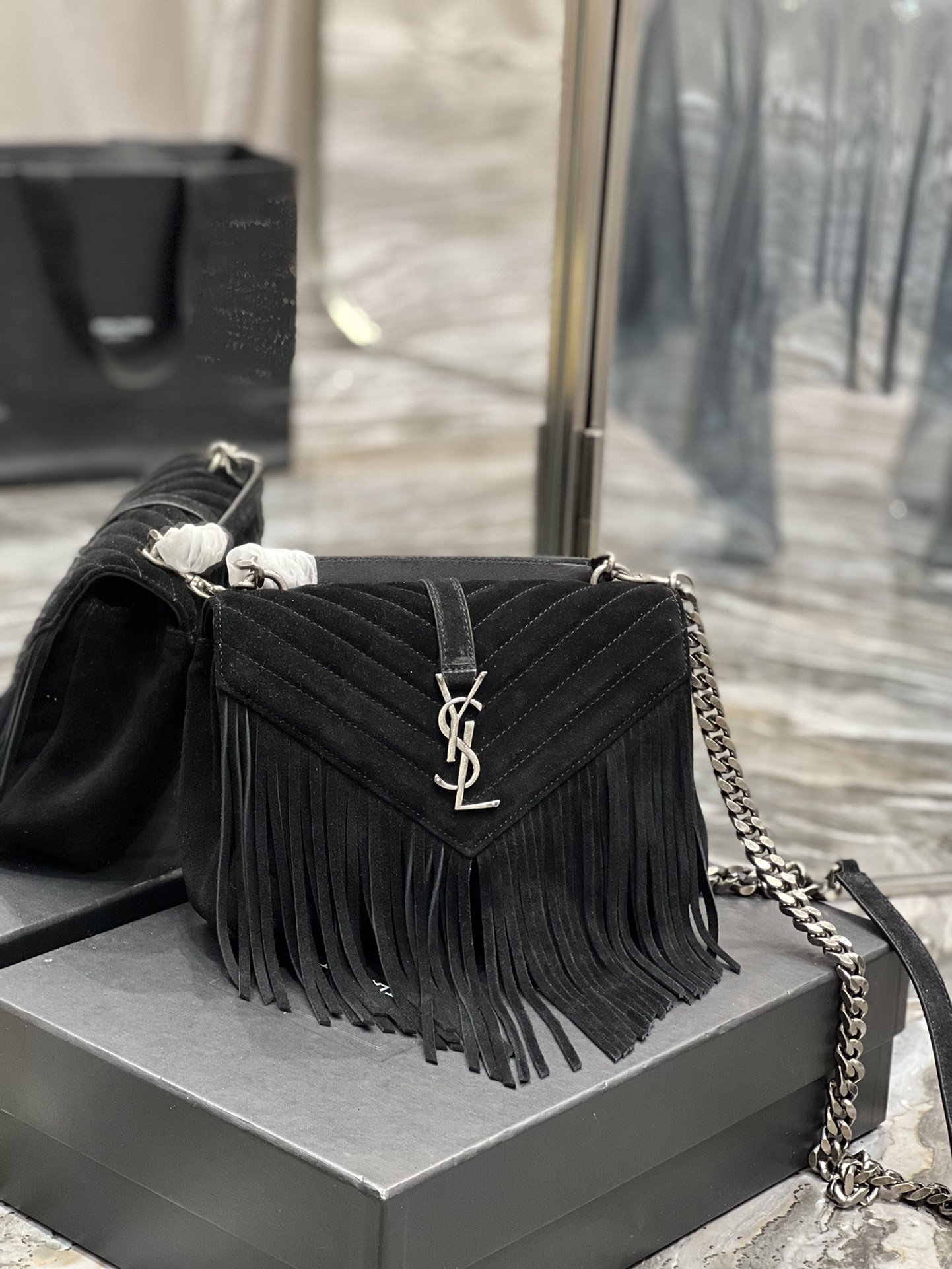 YS L Monogram College Bag-24*17*7CM