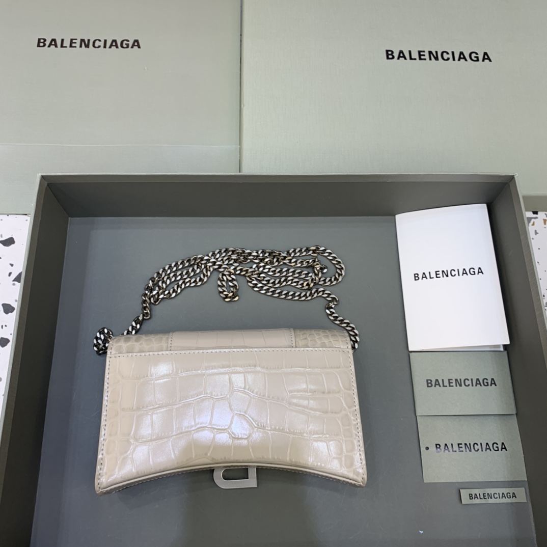 Ba*len*cia*ga hourglass wallet on chain-19*4*12cm