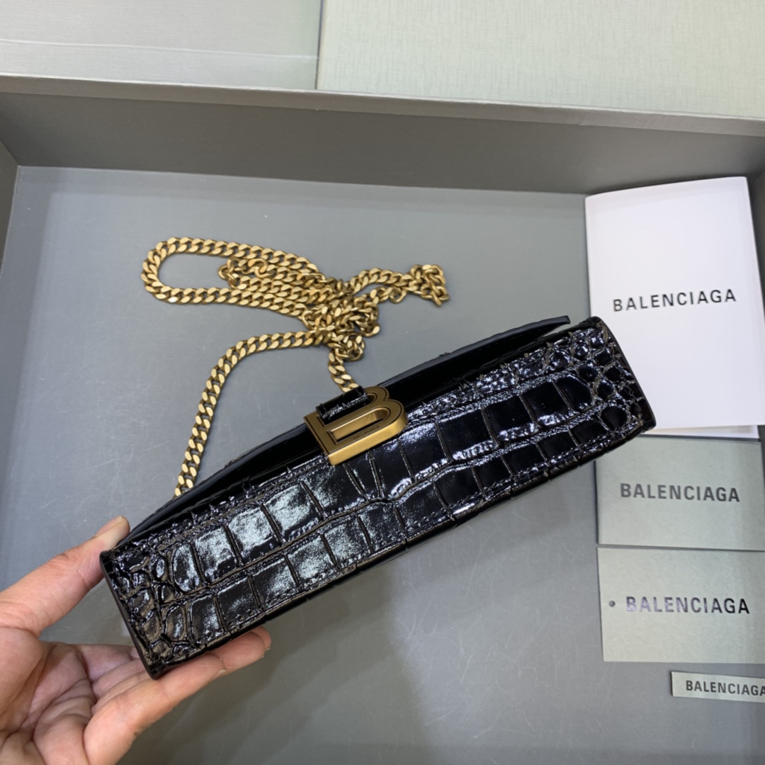 Ba*len*cia*ga hourglass wallet on chain-19*4*12cm