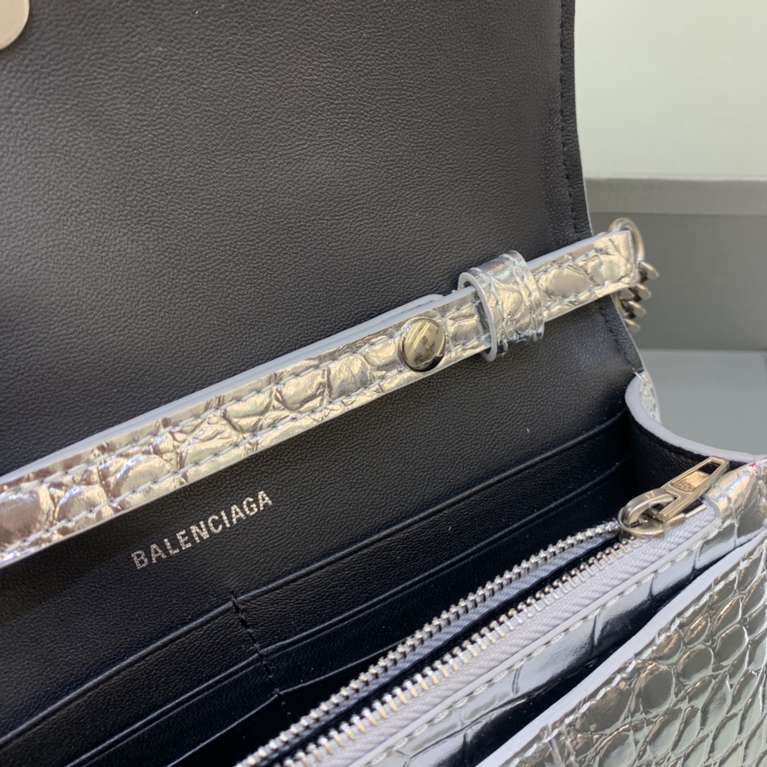 Ba*len*cia*ga hourglass wallet on chain-19*4*12cm
