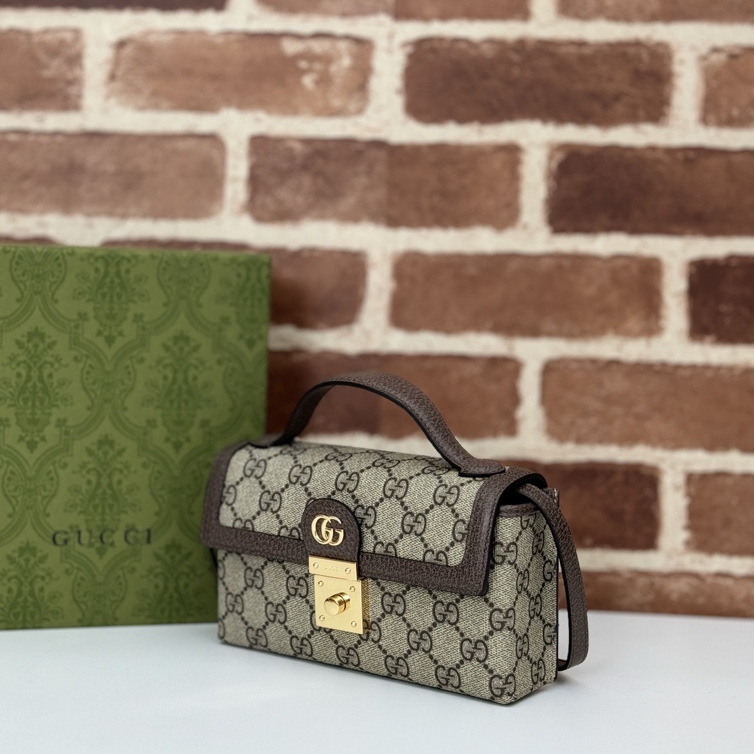 Gvc*1 ophidia mini bag in beige and ebony-18.5*11*5cm