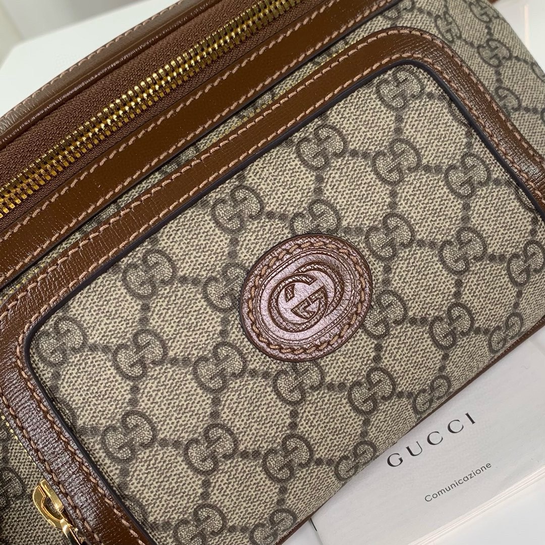Gvc*1 gg svp*me monogram textured bag-28*15*4cm