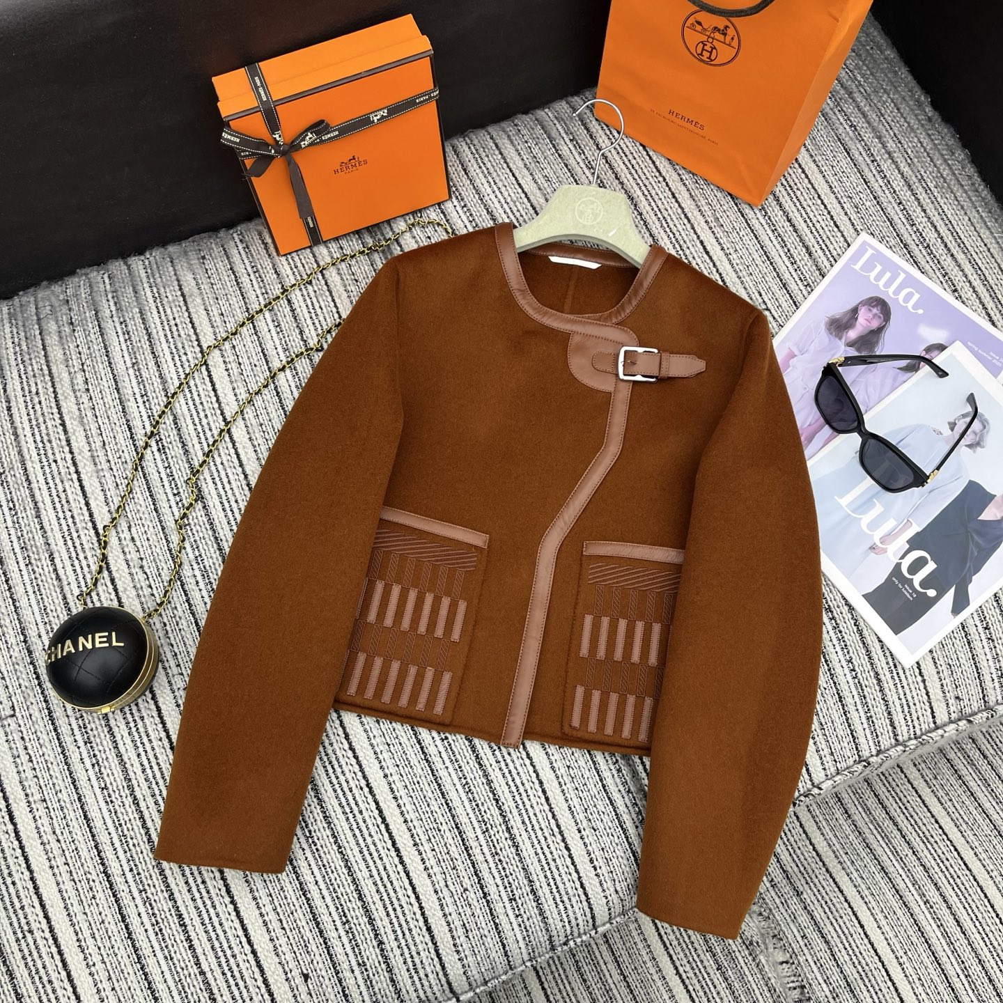 h**me5 double-Fa*ed wool and cashmere coat