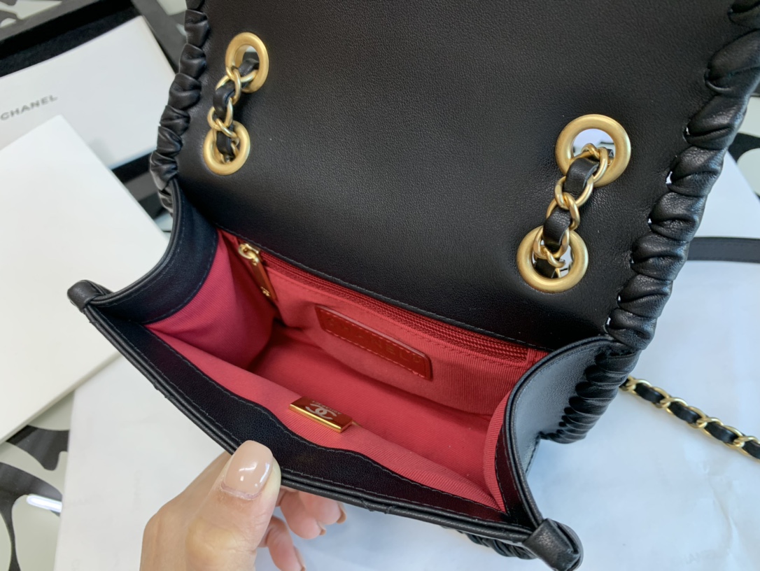 Ch@nel Flap Bag-15*19*6CM
