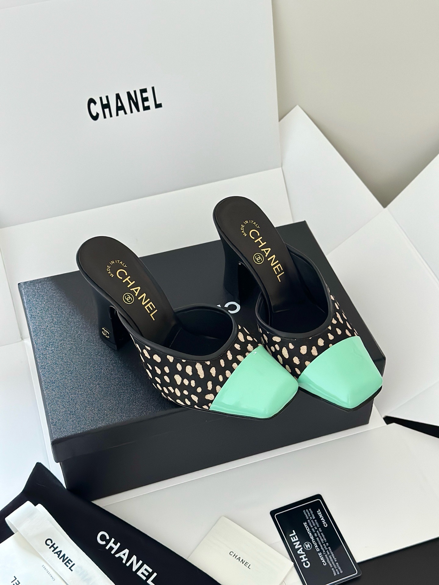 Cha*el Mules - Lambskin & Patent-8CM