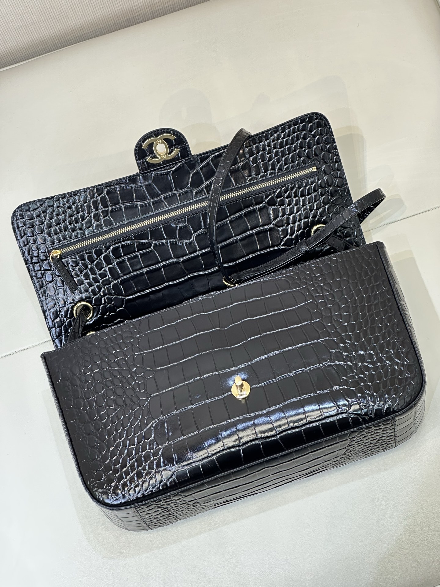 Ch@nel Maxi Flapbag , Grained Calfskinr-Tone Metal-19.5*32*10CM
