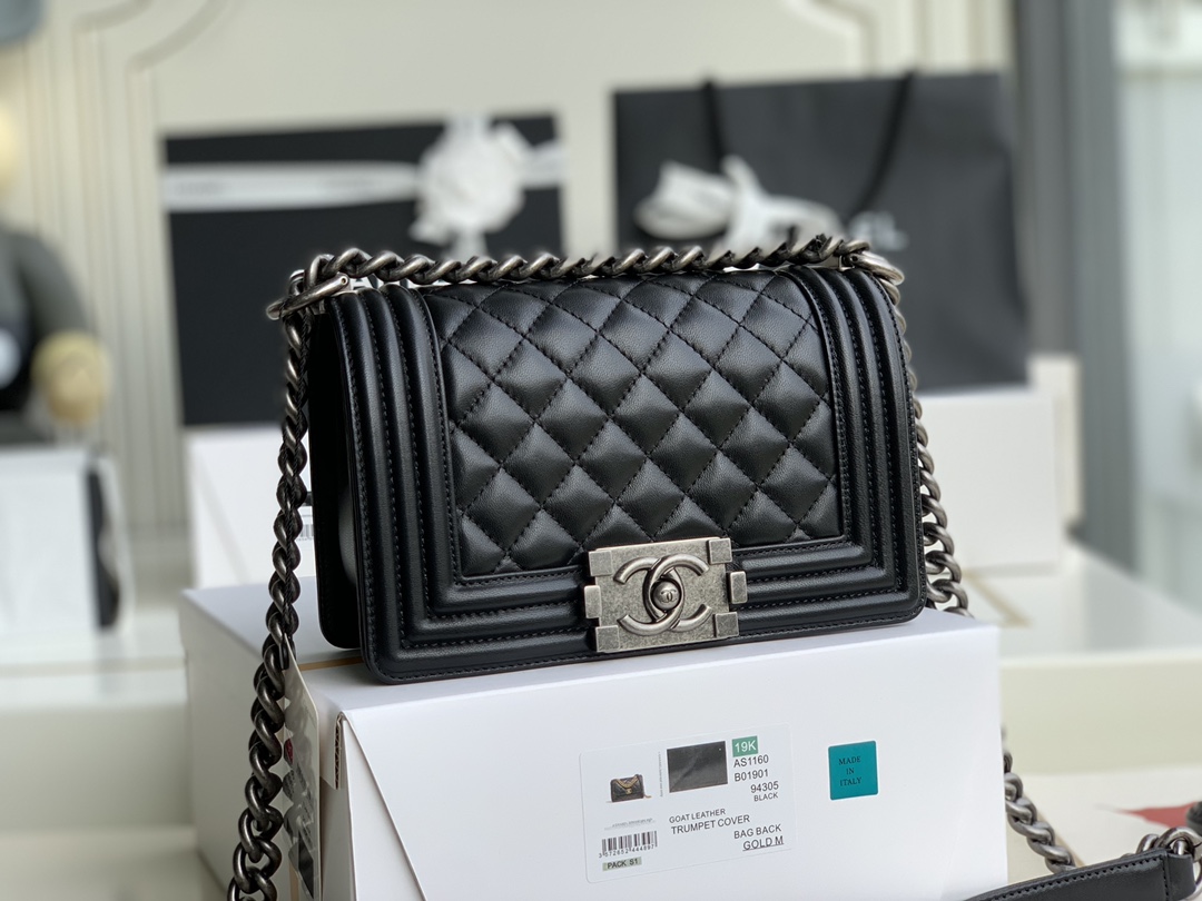 Ch@nel Boy Bag-Lambskin-20CM