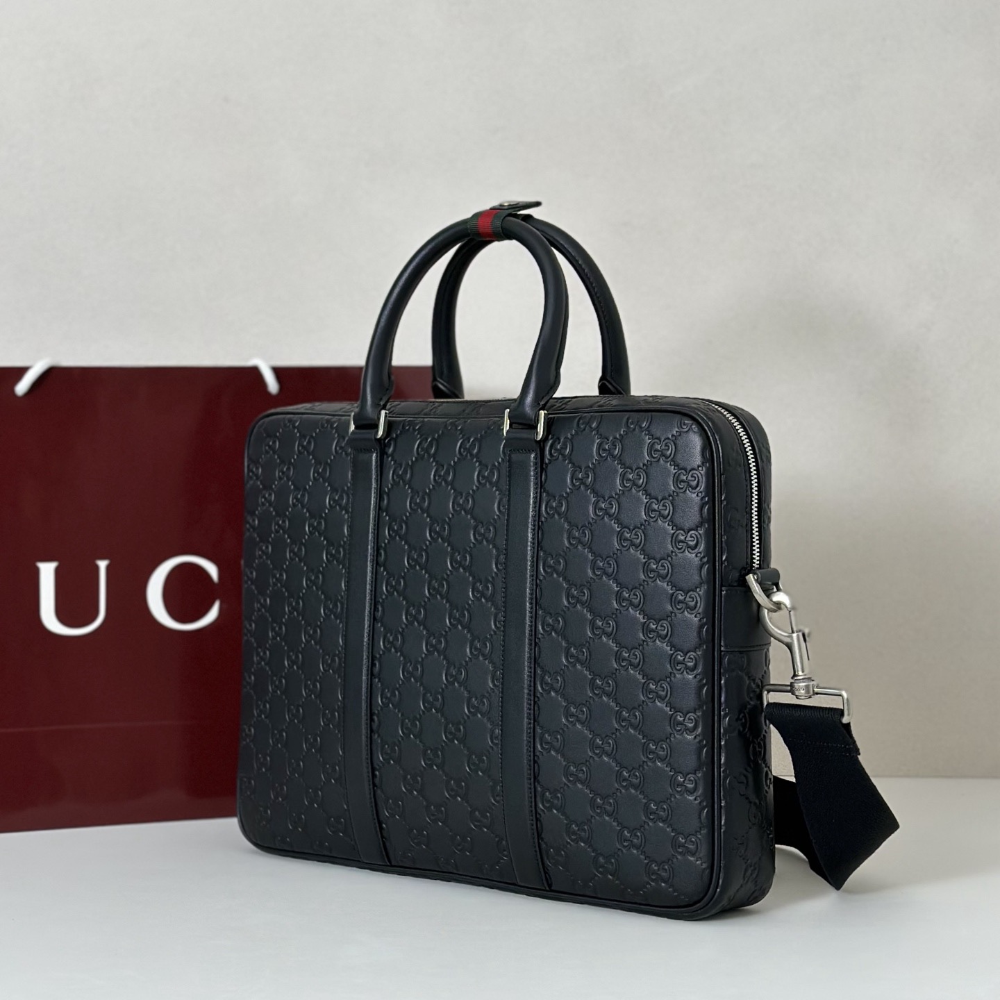 Guc*ci GG Emblem large briefcase -37*28*7CM
