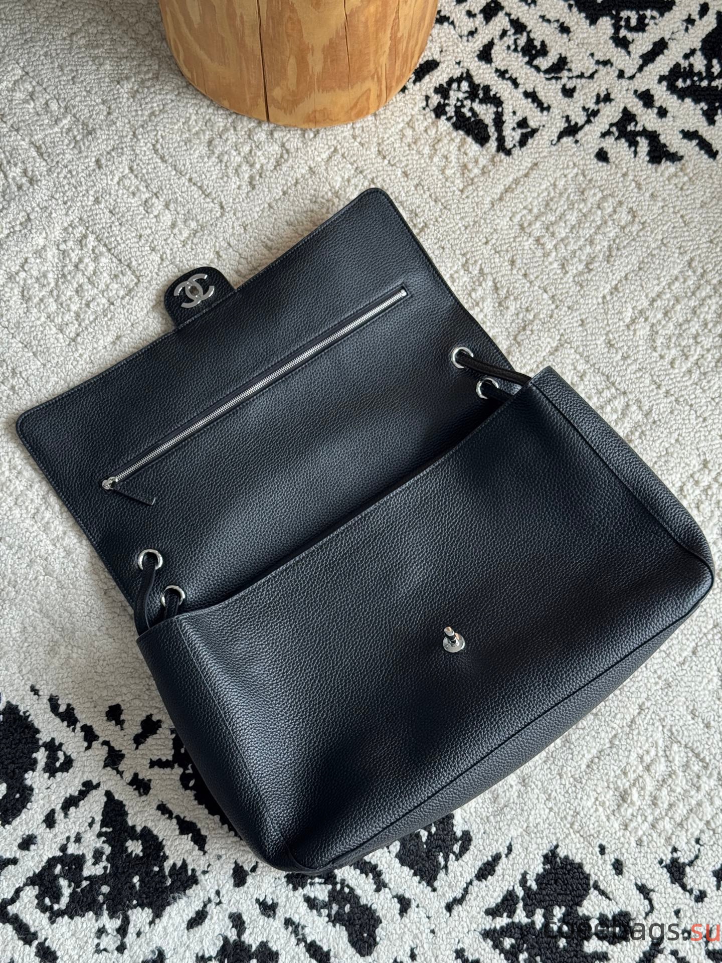 Ch@nel Maxi Flapbag , Grained Calfskinr-Tone Metal-26*38.5*11CM