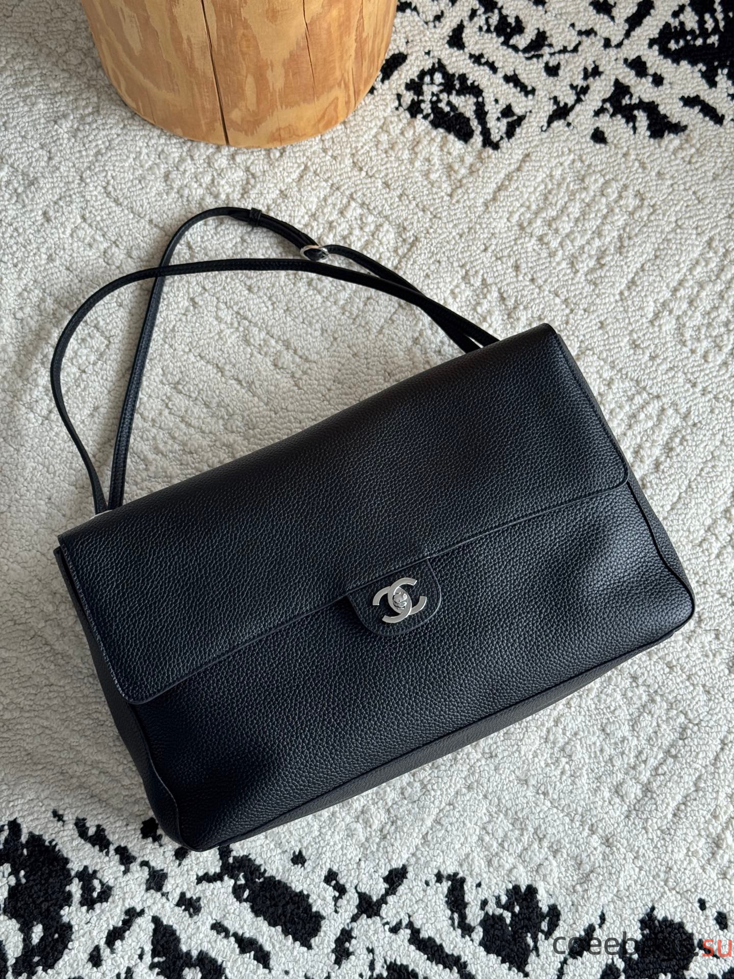 Ch@nel Maxi Flapbag , Grained Calfskinr-Tone Metal-26*38.5*11CM