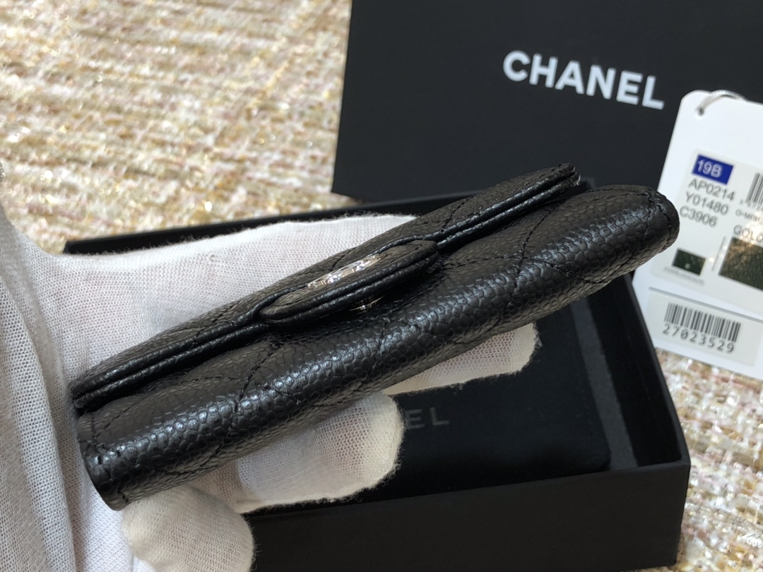 Ch@nel Wallet-Silver Harware-Caviar-11*10CM
