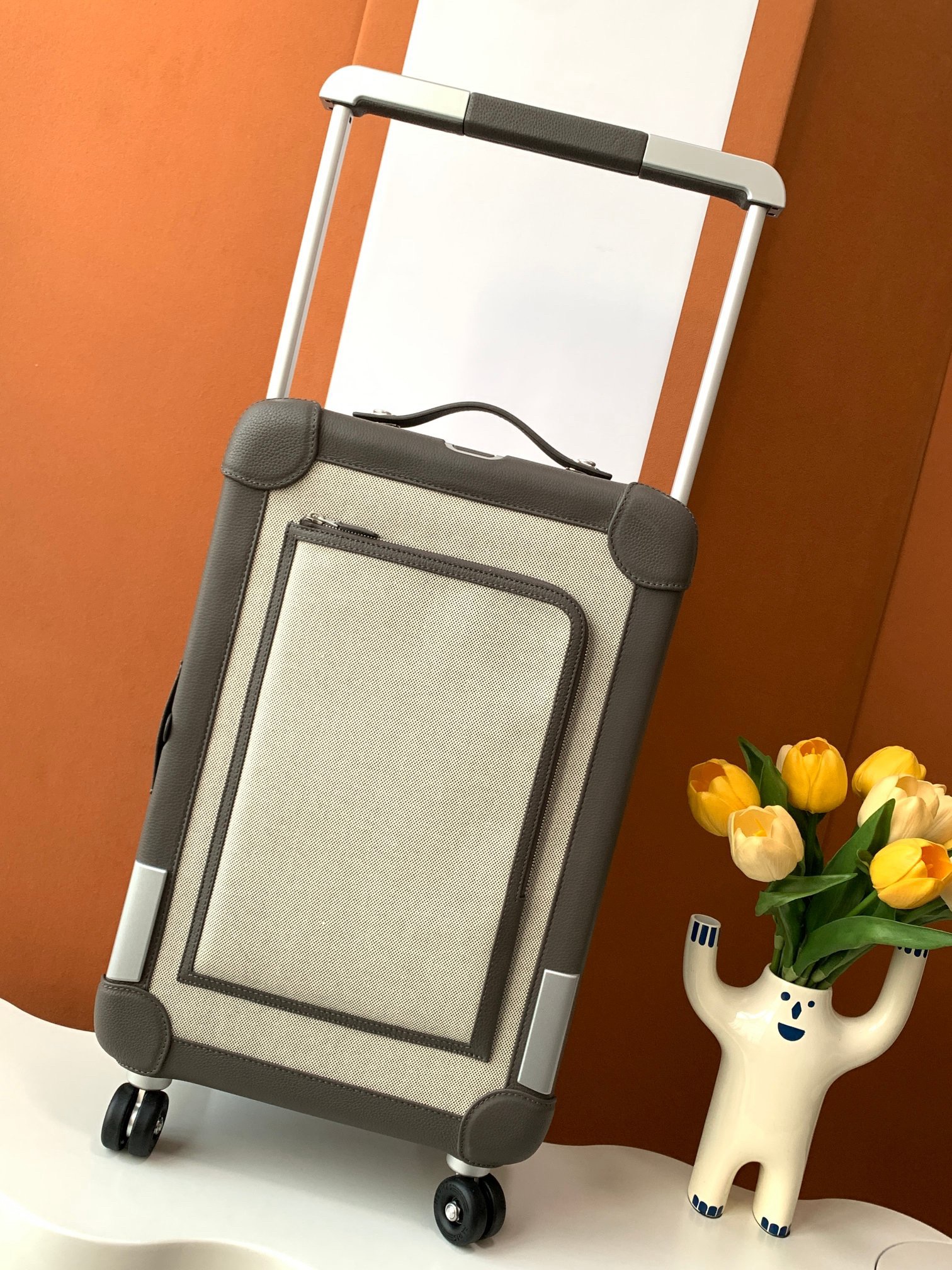 Herm*ès Valise R.M.S Cabine Cargo Toile Noir Suitcase-33x55x20CM