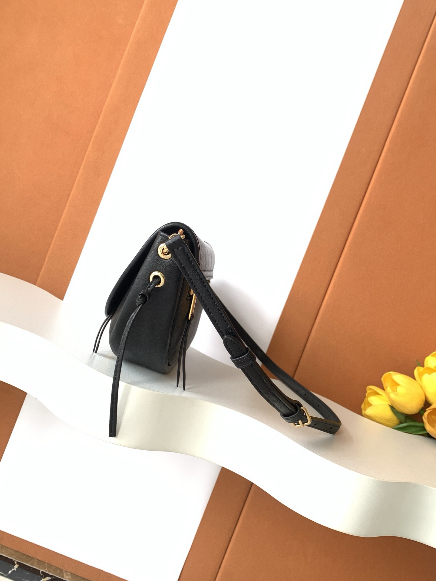 Cel*in Soft Triomphe Little Halfmoon in Shiny Lambskin -25*13*5CM