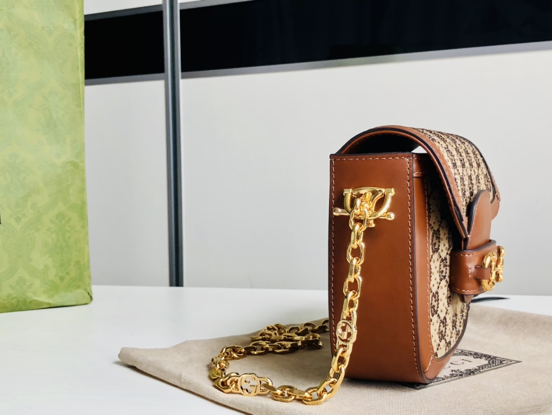 G*u*i 1955 horsebit shoulder bag-20.6*14.4*5.1cm