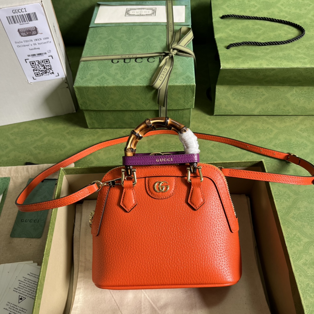G*u*i diana bamboo mini tot bag-20x16x8.5cm