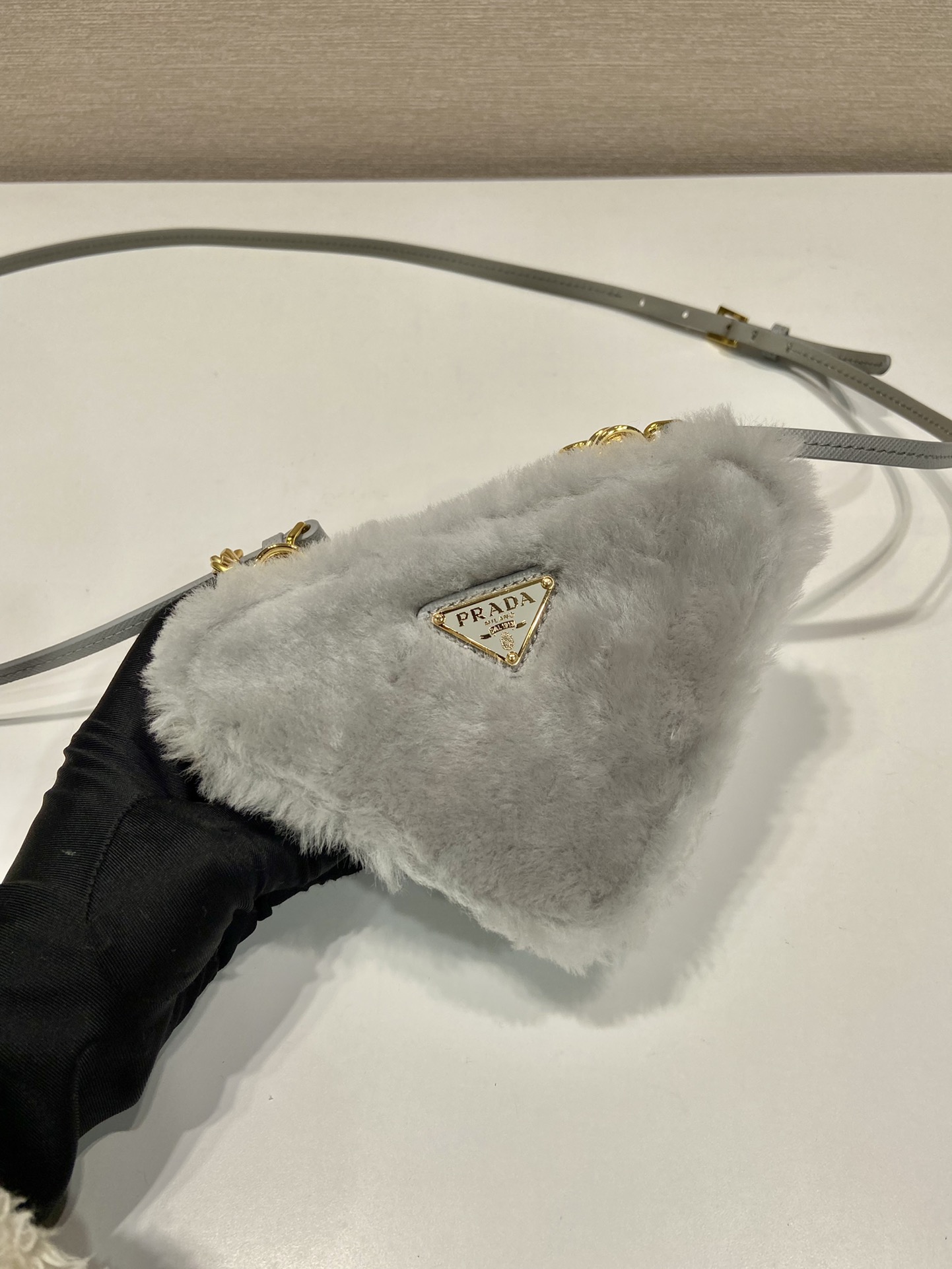 Pra*a 1nr015 double triangle bag -15*10*5cm