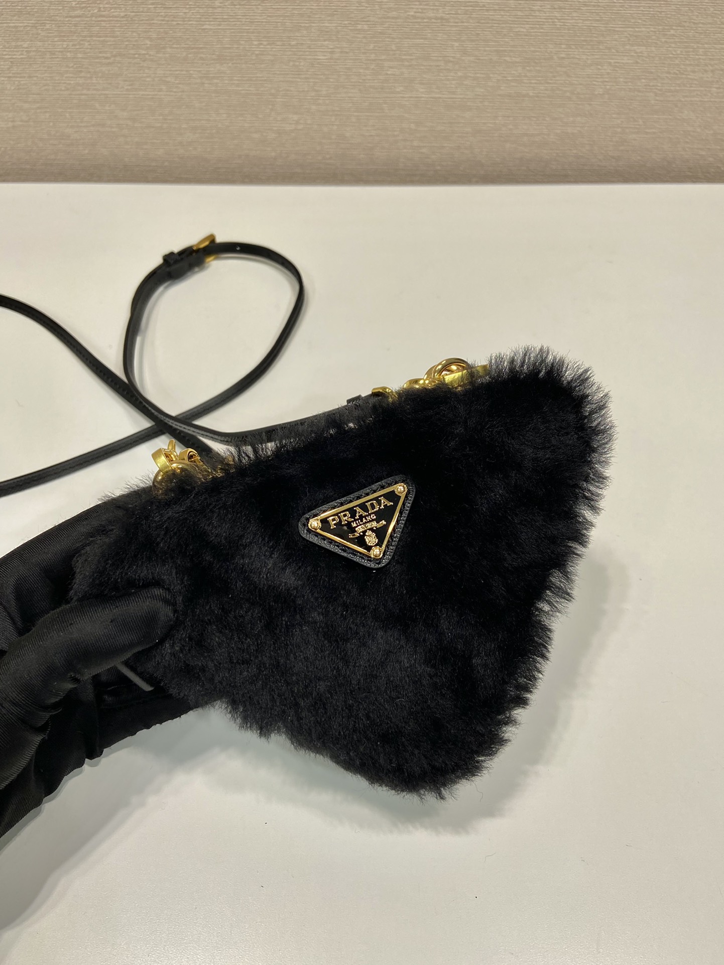 Pra*a 1nr015 double triangle bag -15*10*5cm