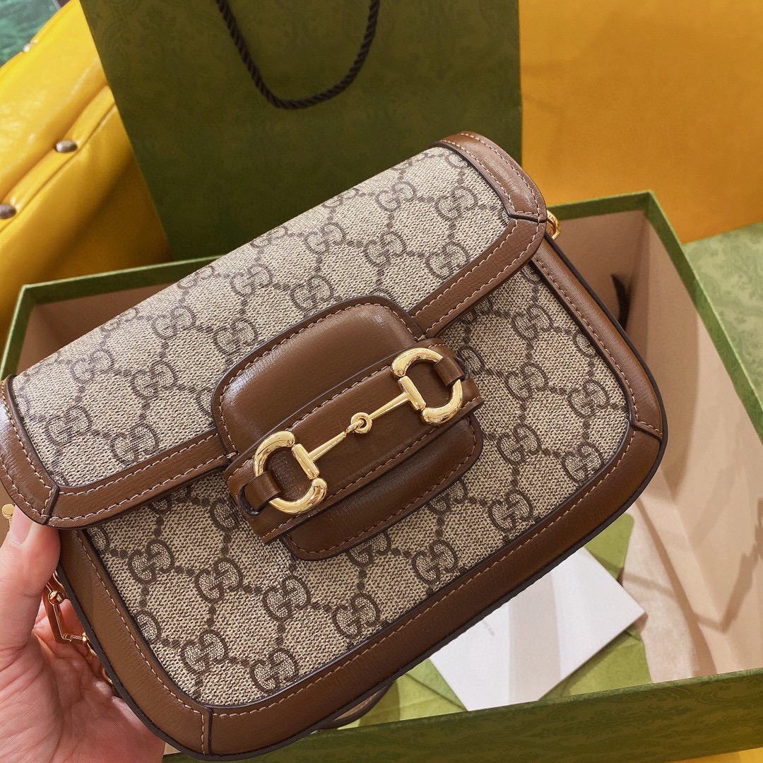 G*u*i 1955 horsebit shoulder bag-20.6*14.4*5.1cm