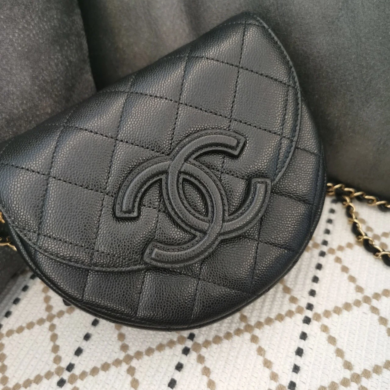 Ch@nel Vintage Saddle Bag-19*16*7CM