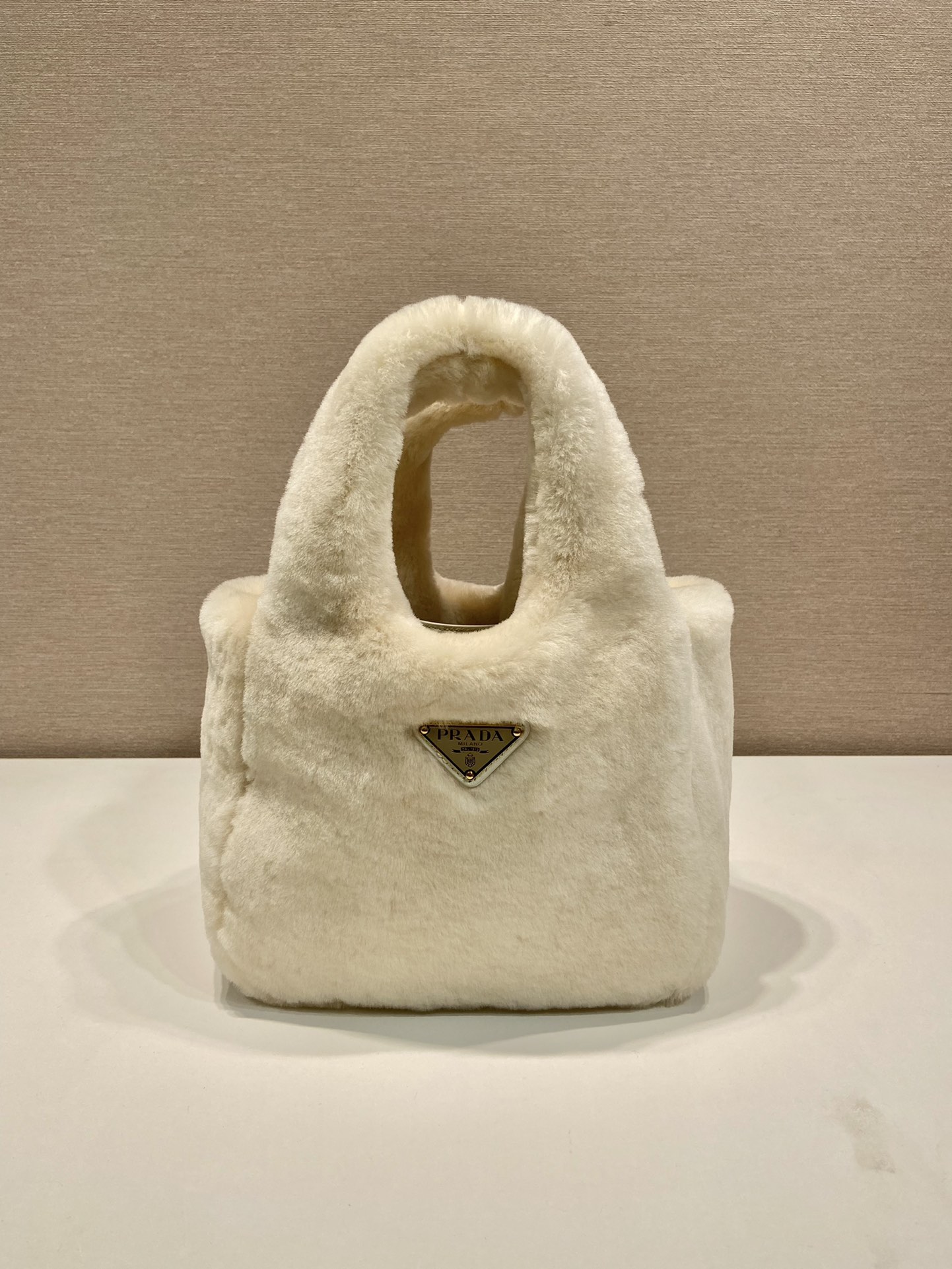 Pra*a woolen bucket 1ba349 bag-18*15.5*10cm