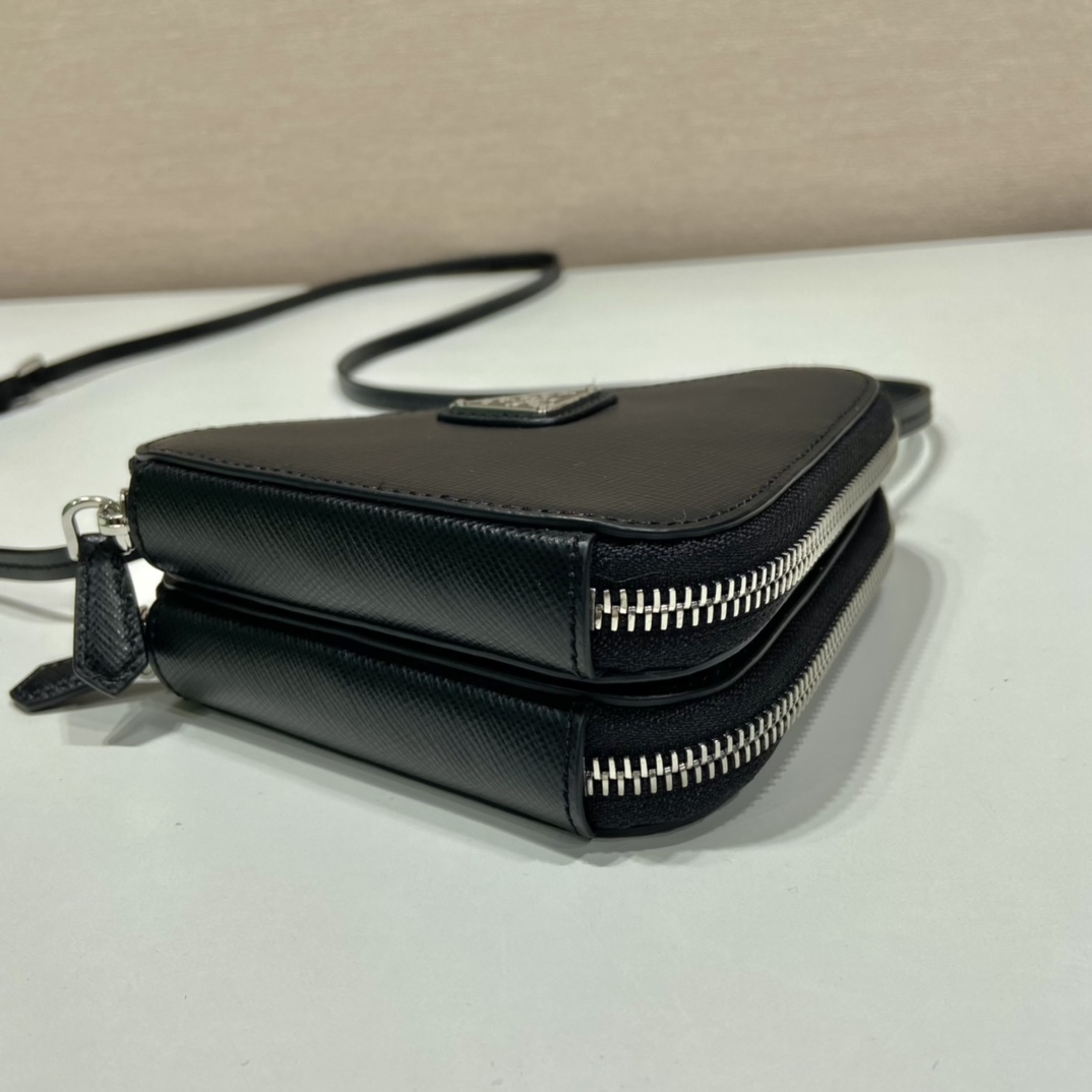 Pra*a 1nr015 double triangle bag -15*10*5cm