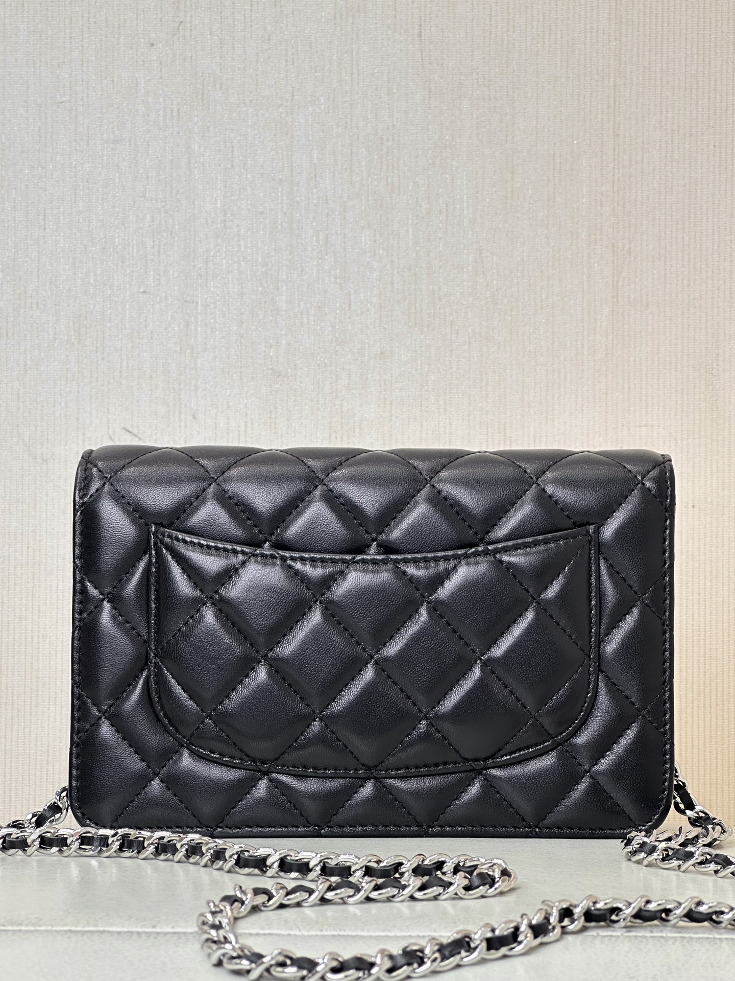 Ch@nel Wallet On Chain-Lambskin Leather-Silver Hardware-19*12*3.5CM